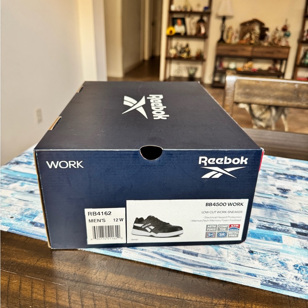 Reebok Works Men’s BB4500 Composite Toe (Black and White) Athletic Work Sneakers